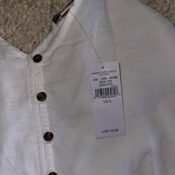 American Eagle White Button Up Mini Dress - Picture 4 of 5